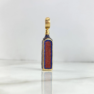 Dije Botella Johnnie Walker | Oro Amarillo | 12.85gr | 5cm | Circones Naranjas Azules