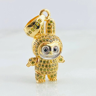 Dije Conejo Sonriente | Dos Oros Amarillo Blanco 18K | 6.25gr | 3.4cm