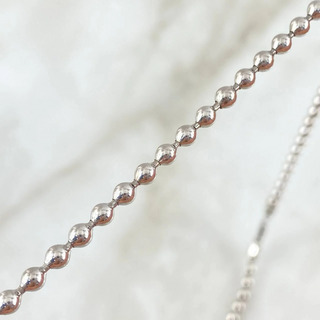 Cadena Militar | Oro Blanco 18K | 20.65gr | 55cm | 3mm Bolas Lisas