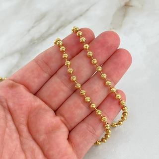 Cadena Militar | Oro Amarillo 18K | 27.25gr | 75cm | 4mm Diamantada