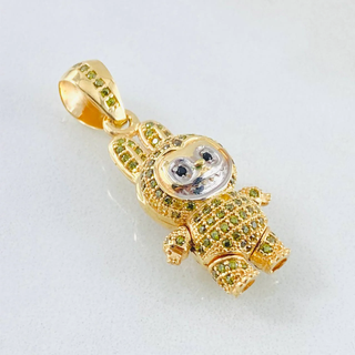 Dije Conejo Sonriente | Dos Oros Amarillo Blanco 18K | 6.25gr | 3.4cm
