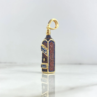 Dije Botella Johnnie Walker | Oro Amarillo | 12.85gr | 5cm | Circones Naranjas Azules