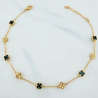 Pulso Trebol Aro Seguido | Oro Amarillo 18K | 3.8 g | 22 cm | 4.8 mm