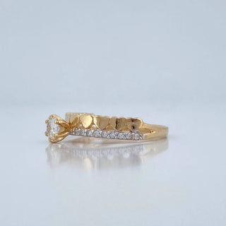 Anillo Churumbela Corazones | Dos Oros Amarillo Blanco 18K | 2.25gr | T6