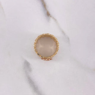 Anillo Correa Corona RX | Tres Oros | 8gr | T6 | Circones Blancos