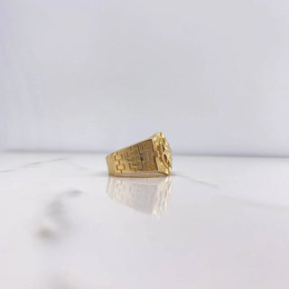 Anillo Brujula | Circones Blancos Oro Amarillo | 11.1gr | T9 1/2