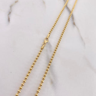 Cadena Militar Bolas Lisas | Oro Amarillo 18K | 12.2 g | 55 cm | 1.85 mm