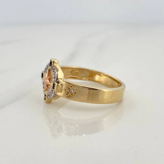 Anillo Estrella Cardinal | Dos Oros Amarillo Blanco 18K | 5.8gr | T10 1/2