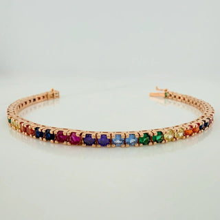 Pulso Tennis | Oro Rosa 18K | 13.25gr | 17.5cm | 3.2mm