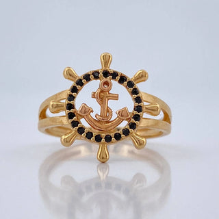 Anillo Ancla Timon | Dos Oros Amarillo Rosa 18K | 2.75gr | T6 3/4