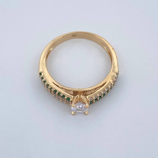 Anillo Solitario Puente | Oro Amarillo 18K | 3.05 g | T7 1/4
