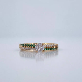 Anillo Solitario Puente | Oro Amarillo 18K | 3.05 g | T7 1/4