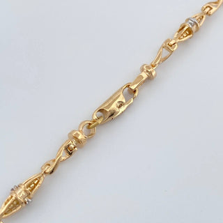 Cadena Dubai | Dos Oros Amarillo Blanco 18K | 30.65 g | 62.5 cm | 3.9 mm
