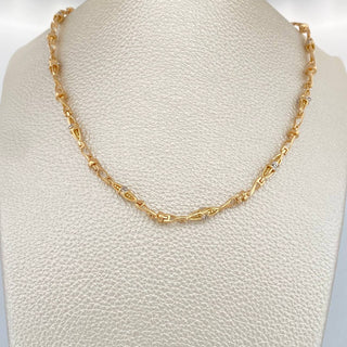 Cadena Dubai | Dos Oros Amarillo Blanco 18K | 30.65 g | 62.5 cm | 3.9 mm