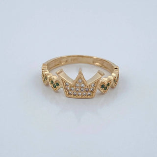 Anillo Corona Corazones | Oro Amarillo 18K | 2.65gr | T7