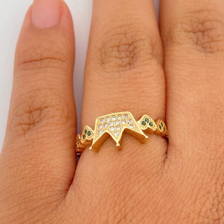 Anillo Corona Corazones | Oro Amarillo 18K | 2.65gr | T7
