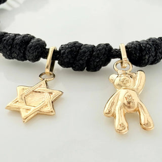 Pulsera Tejida Negra | Oro Amarillo 18K