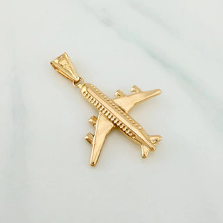 Dije Avión | Oro Amarillo 18K | 1.7 g | 3.6 cm