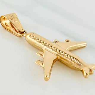 Dije Avión | Oro Amarillo 18K | 1.7 g | 3.6 cm