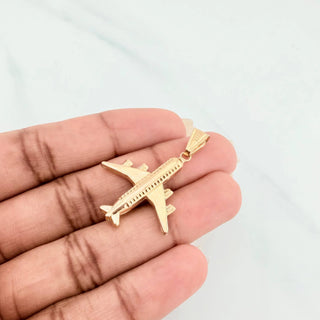 Dije Avión | Oro Amarillo 18K | 1.7 g | 3.6 cm