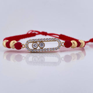 Pulsera Tejida Roja MSK | Oro Amarillo 18K | 3.35gr | 5mm