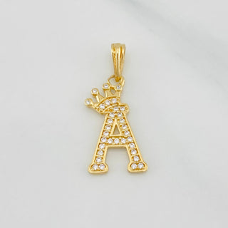 Dije Corona Letra A | Oro Amarillo 18K | 1.3 g | 2.4 cm