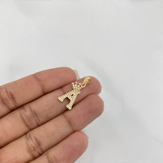 Dije Corona Letra A | Oro Amarillo 18K | 1.3 g | 2.4 cm