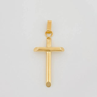 Dije Cruz Puntas Planas | Oro Amarillo 18K | 0.9 g | 3.3 cm