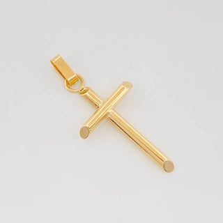 Dije Cruz Puntas Planas | Oro Amarillo 18K | 0.9 g | 3.3 cm