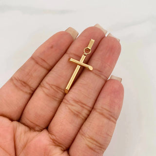 Dije Cruz Puntas Planas | Oro Amarillo 18K | 0.9 g | 3.3 cm