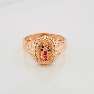 Anillo Virgen De Guadalupe | Oro Rosa 18K | 3.7 g | T9