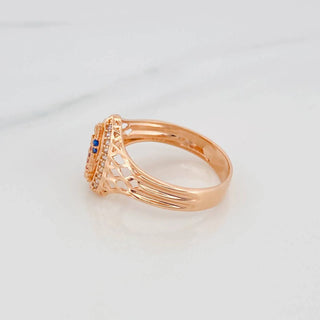 Anillo Virgen De Guadalupe | Oro Rosa 18K | 3.7 g | T9