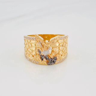 Anillo San Miguel Arcángel | Tres Oros 18K | 8.55 g | T9 1/2