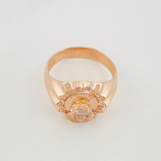 Anillo Rostro Cristo | Dos Oros Blanco Rosa 18K | 6 g | T11 1/2