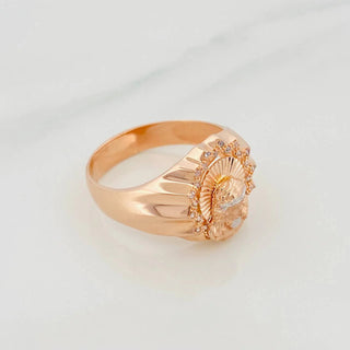 Anillo Rostro Cristo | Dos Oros Blanco Rosa 18K | 6 g | T11 1/2