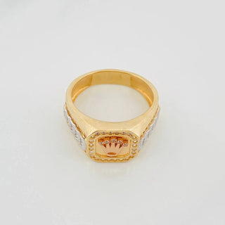 Anillo Sello Corona | Tres Oros 18K | 7.75 g | T10 1/2