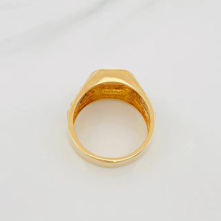 Anillo Sello Corona | Tres Oros 18K | 7.75 g | T10 1/2
