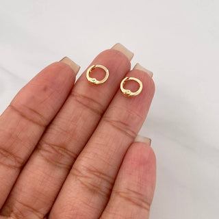 Candongas Carril | Oro Amarillo 18K | 0.6 g | 0.8 cm