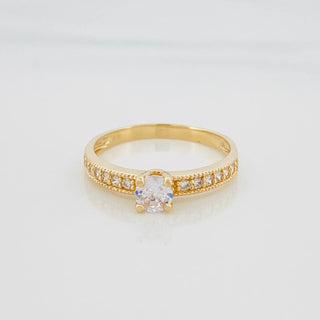 Anillo Solitario Churumbela | Oro Amarillo 18K | 2.4 g | Talla 7 1/4