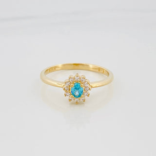 Anillo Solitario Flor | Oro Amarillo 18K | 2.65 g | T7 1/4