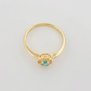 Anillo Solitario Flor | Oro Amarillo 18K | 2.65 g | T7 1/4