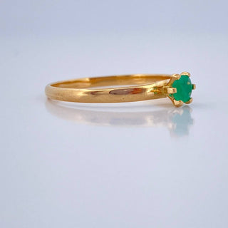 Anillo Solitario Garras Esmeralda 17pts | Oro Amarillo 18K | 1.5 g | T 7,25