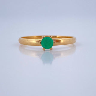 Anillo Solitario Garras Esmeralda 17pts | Oro Amarillo 18K | 1.5 g | T 7,25