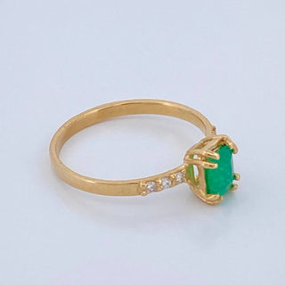 Anillo Churumbela Coraza Esmeralda 70Pts Diamantes 15Pts | Oro Amarillo 18K | 1.8gr | T7