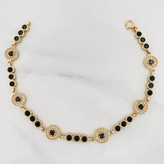 Pulso Tennis Halo Circulo | Oro Amarillo 18K | 10.35 g | 19 cm | 7.96 mm