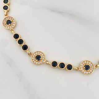 Pulso Tennis Halo Circulo | Oro Amarillo 18K | 10.35 g | 19 cm | 7.96 mm