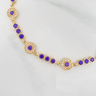 Pulso Tennis Halo Circulo | Oro Amarillo 18K | 10.6 g | 19 cm | 7.96 mm