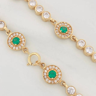 Pulso Tennis Halo Circulo | Oro Amarillo 18K | 10.4 g | 19 cm | 7.96 mm