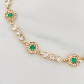 Pulso Tennis Halo Circulo | Oro Amarillo 18K | 10.4 g | 19 cm | 7.96 mm