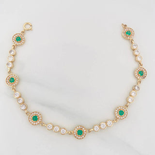 Pulso Tennis Halo Circulo | Oro Amarillo 18K | 10.4 g | 19 cm | 7.96 mm
